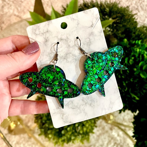 Acrylic Spaceship Earrings - Picture 3 of 9